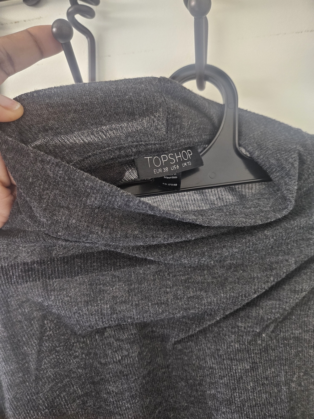 Topshop Charcoal Gray Lightweight Turtleneck Sweater - Picture 5 of 8